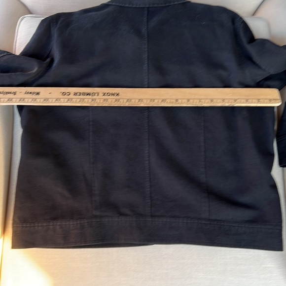 TALBOTS Irish Linen Button Front Jacket, BLACK, Large, Cotton & Linen - Picture 4 of 4